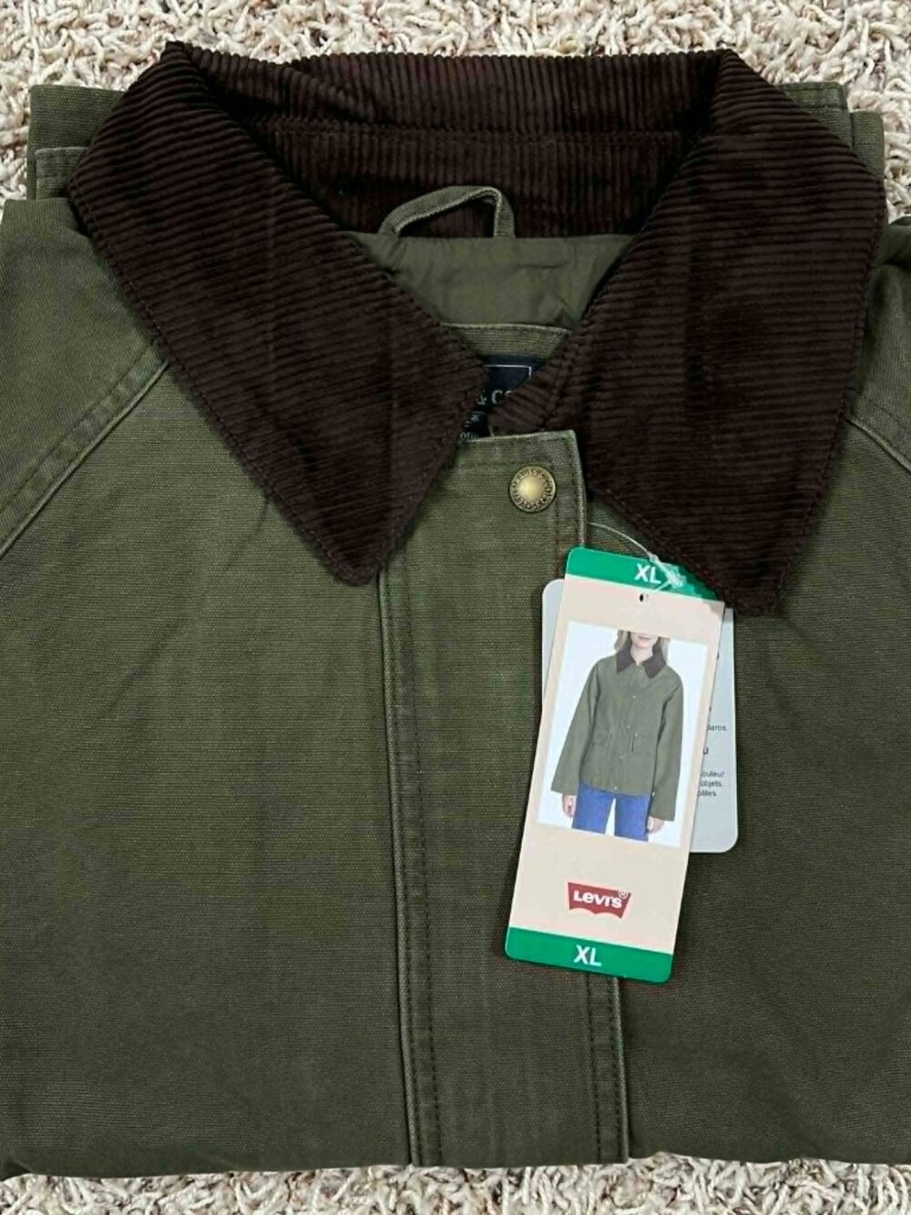 Levi's Women's Shorty Barn Canvas Jacket Green, Size XL (New) - Picture 16 of 16